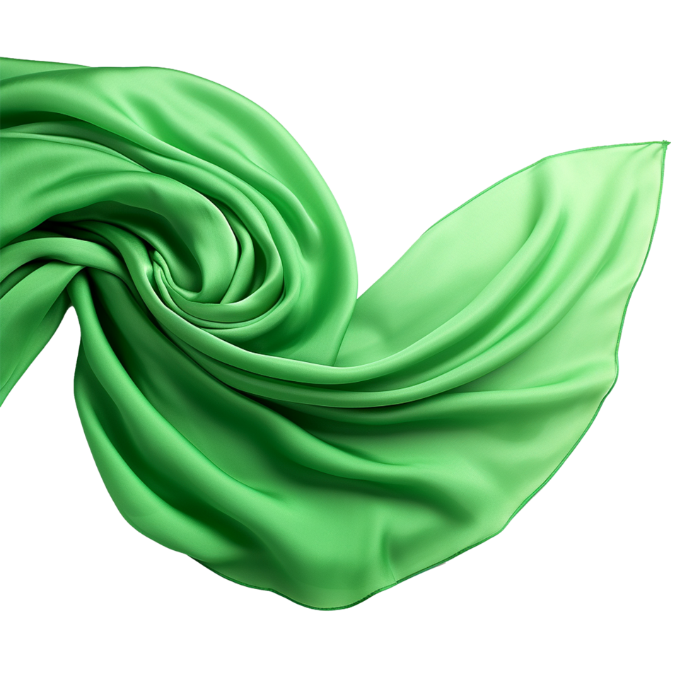 Elegant Draped Green Silk Fabric Background Texture png