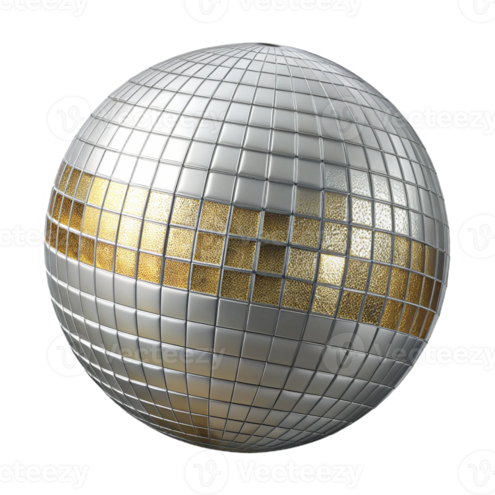 vibrant abstract Disco Ball Sparkling Silver Cutout for Nightlife Flyers png