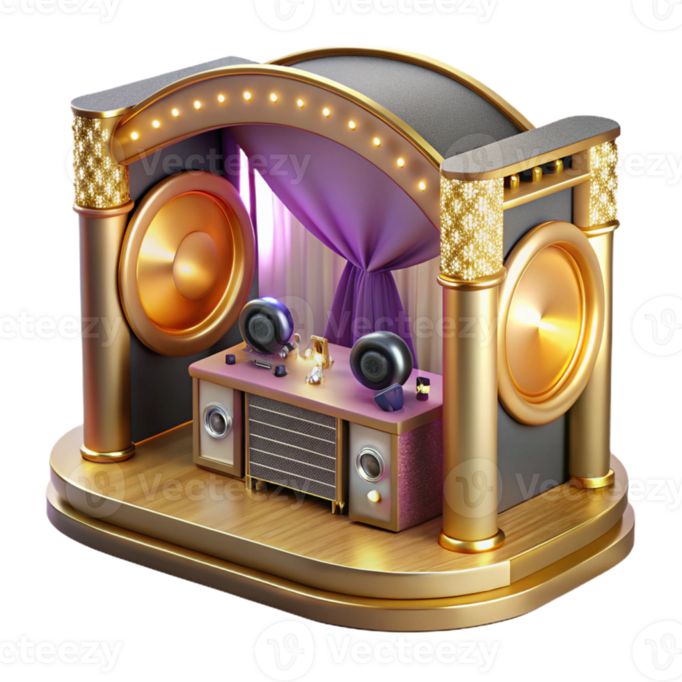 vibrant abstract Dj Booth Music Equipment Setup Transparent for Entertainment professional png