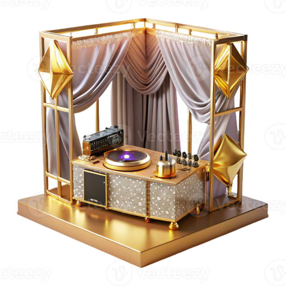 beautiful traditional Dj Booth Music Equipment Setup Transparent for Entertainment high resolution png