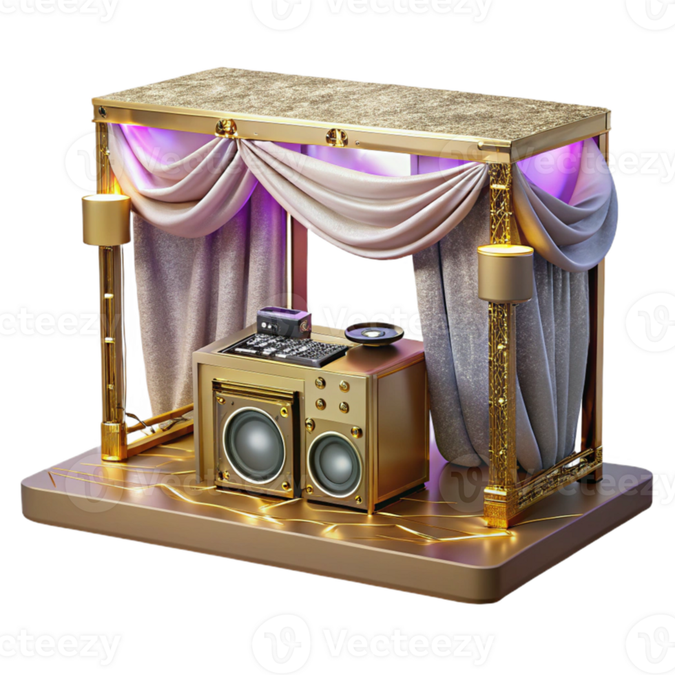 beautiful rustic Dj Booth Music Equipment Setup Transparent for Entertainment high quality png