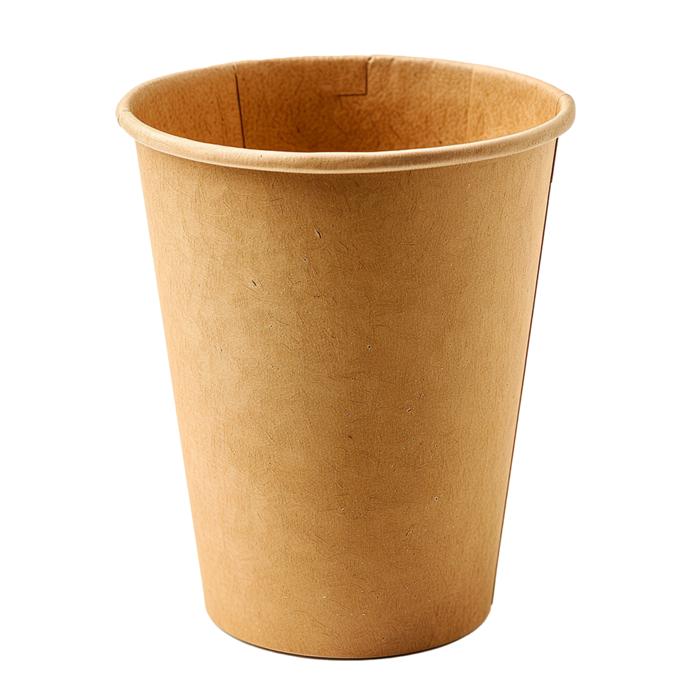 A Single Brown Paper Cup on a White Background, Disposable Cup, EcoFriendly Packaging png