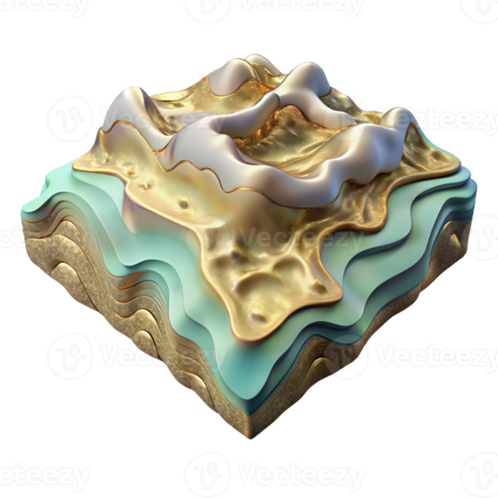 vibrant modern D Map with Terrain Elevation Transparent for Geographic Modeling genuine png