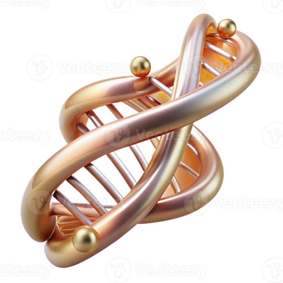 wonderful artistic Dna Helix Structure Scientific Illustration Transparent Background high quality png