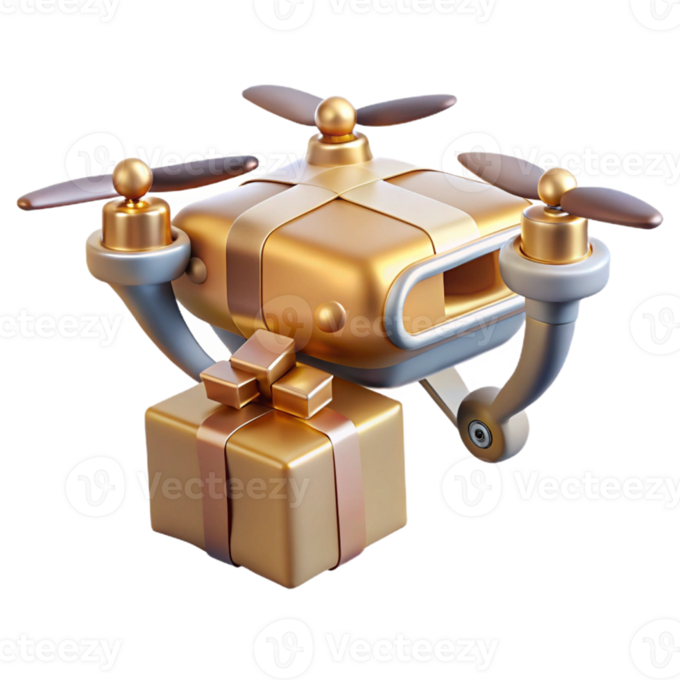 beautiful modern Drone with Package Delivery Logistics Transportation Transparent for E-commerce professional png