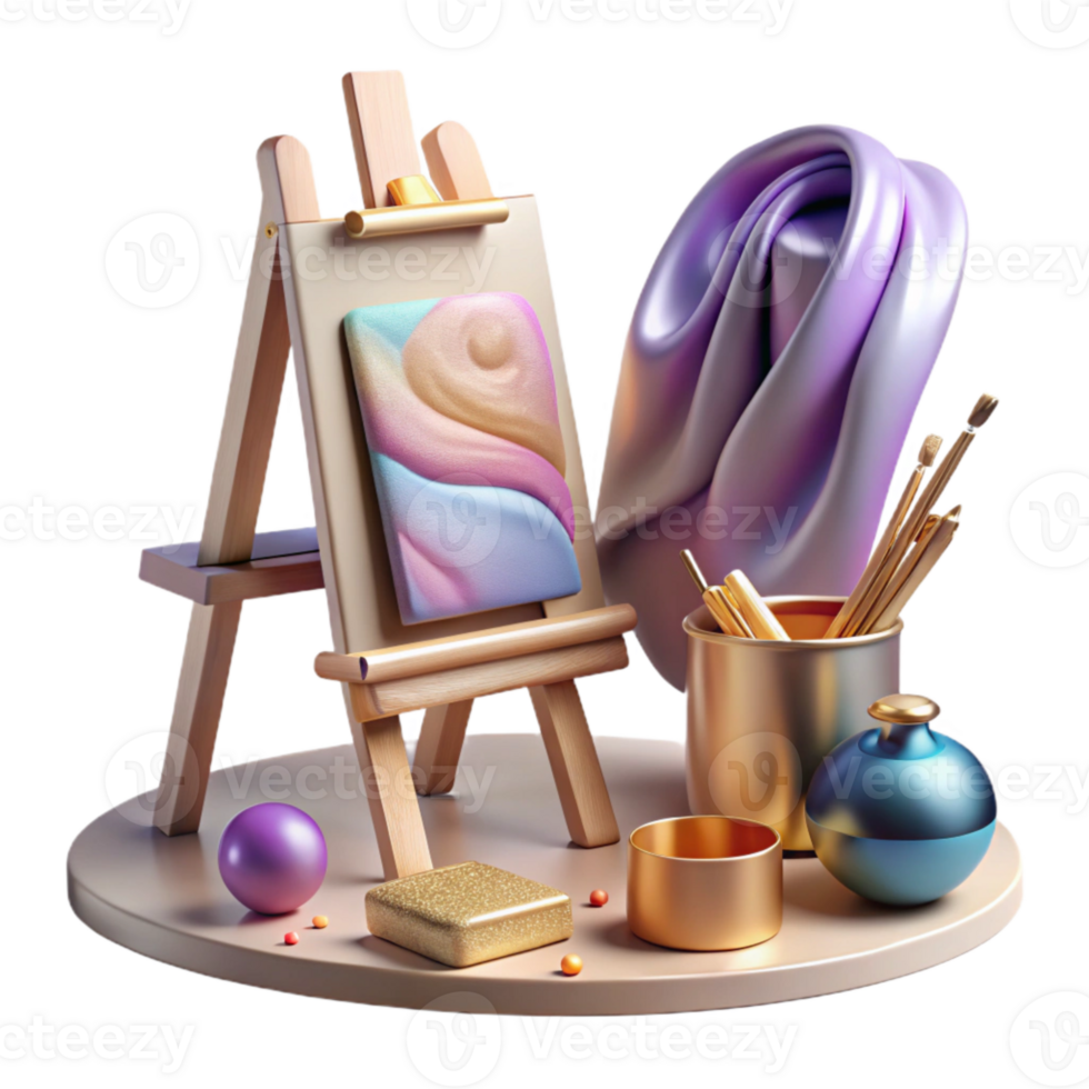 wonderful contemporary Easel Art Supply Painting Stand Creative Display Cutout for Art Gallery exclusive png