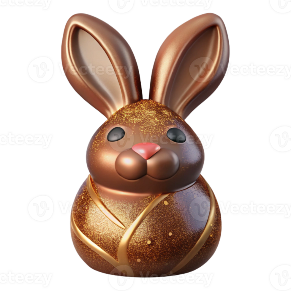 vibrant contemporary Easter Chocolate Bunny Candy Cutout for Sweet Treats premium png