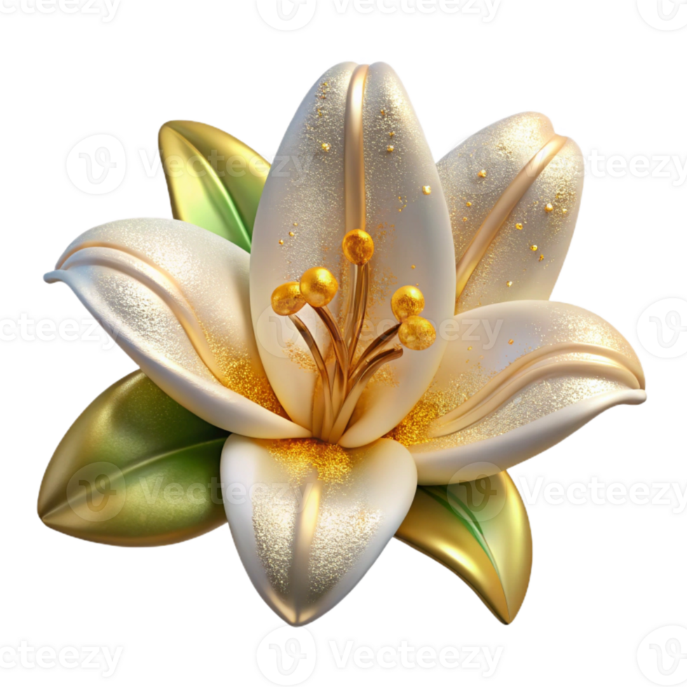 impressive rustic Easter Lily Flower Cutout for Springtime Blooms detailed png