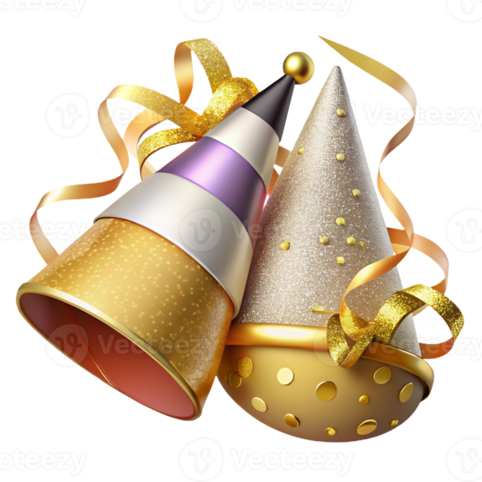 wonderful vintage Festive Party Hats and Streamers Cutout exclusive png