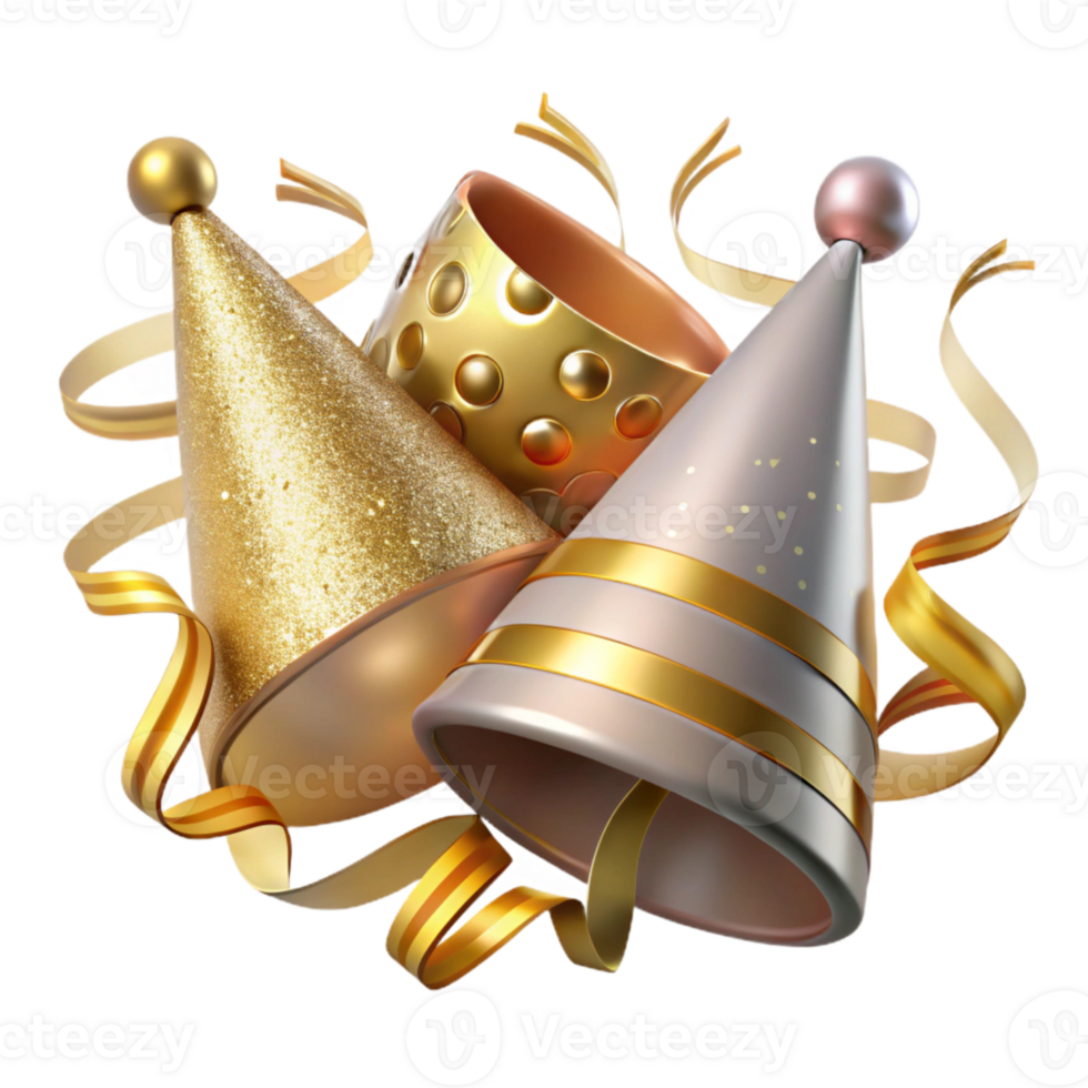 impressive rustic Festive Party Hats and Streamers Cutout exclusive png
