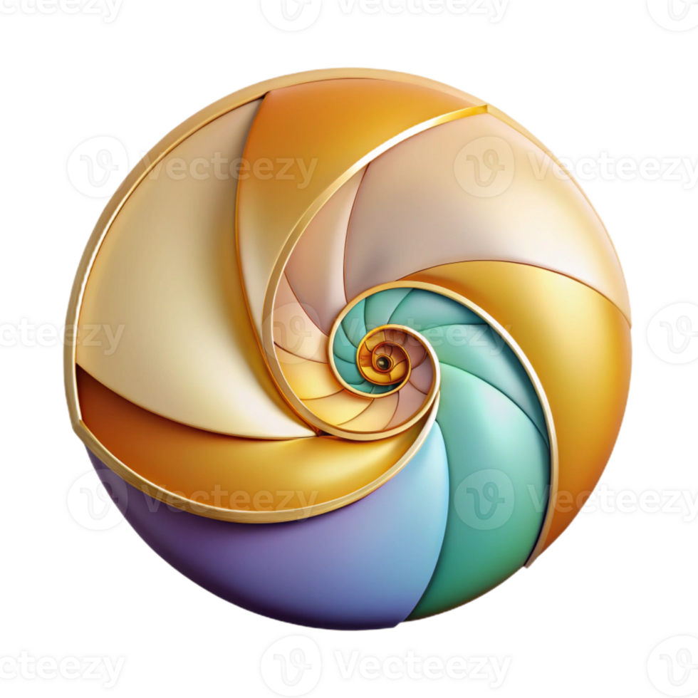elegant traditional Fibonacci Sequence Diagram Cutout for Mathematical Art premium png