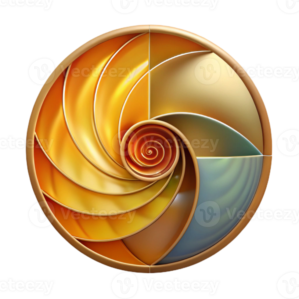 magnificent rustic Fibonacci Sequence Diagram Cutout for Mathematical Art authentic png
