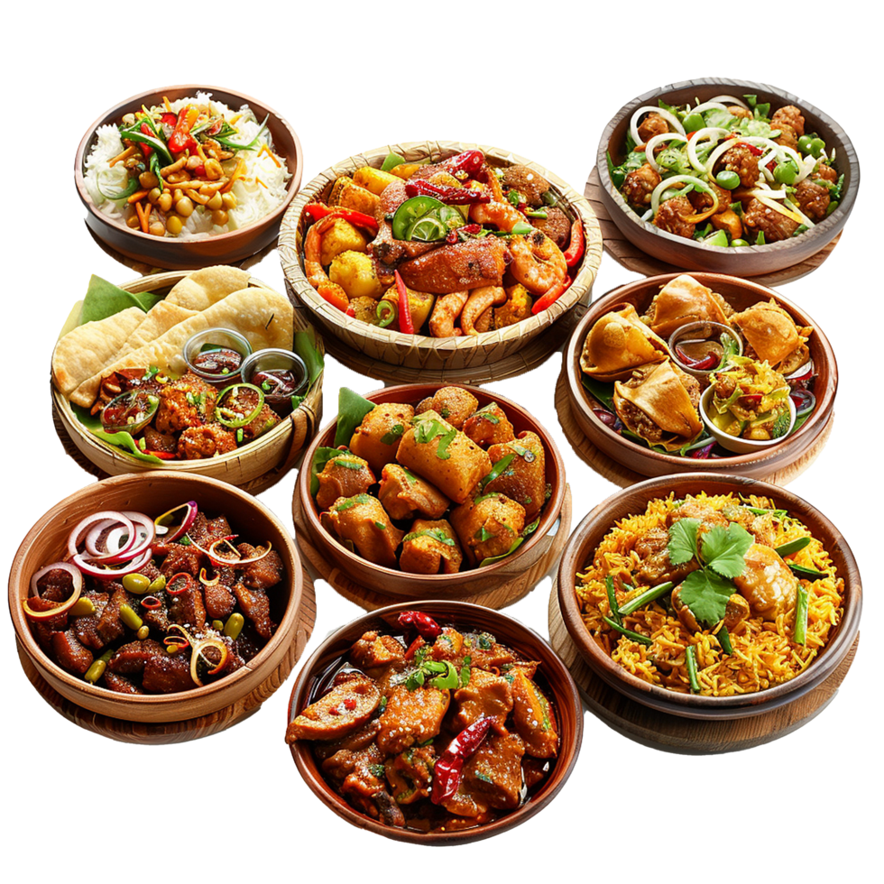 A Delicious Spread of Authentic Indian Cuisine Featuring Various Dishes png