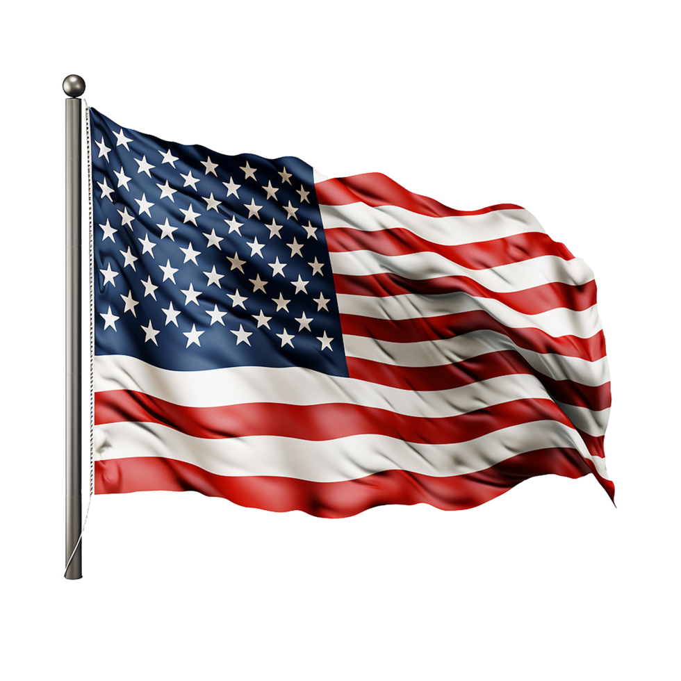 A Stunning Image of the American Flag Waving Proudly in the Wind png