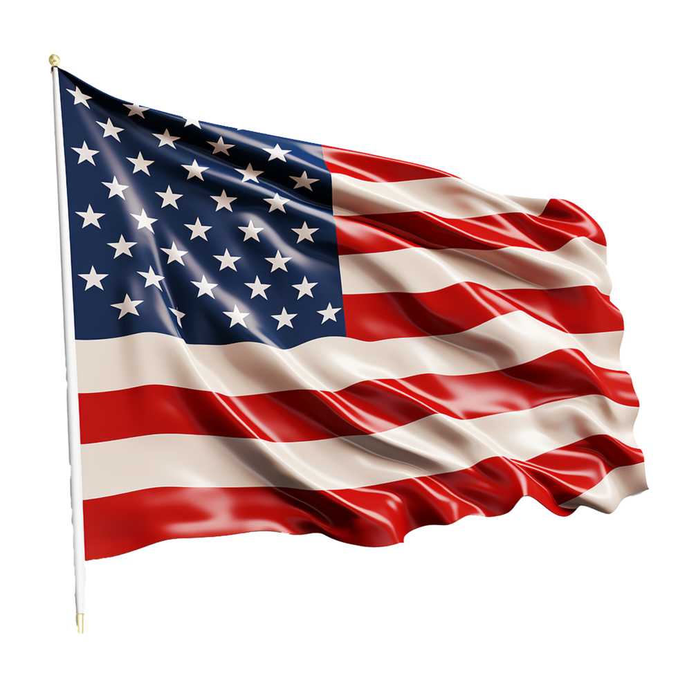 An American Flag Waving Proudly in the Wind A Symbol of Freedom and Patriotism png