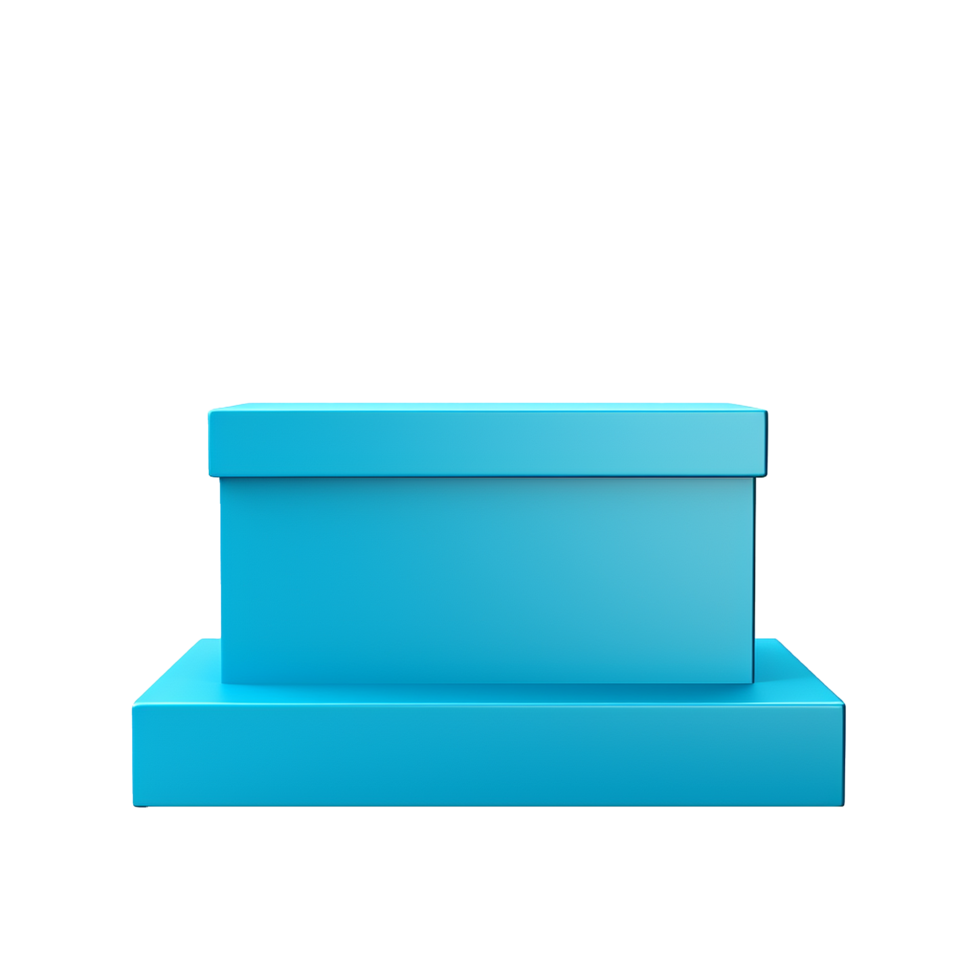 A 3D Render of a Light Blue Rectangular Box on a Stand Against a White Background png