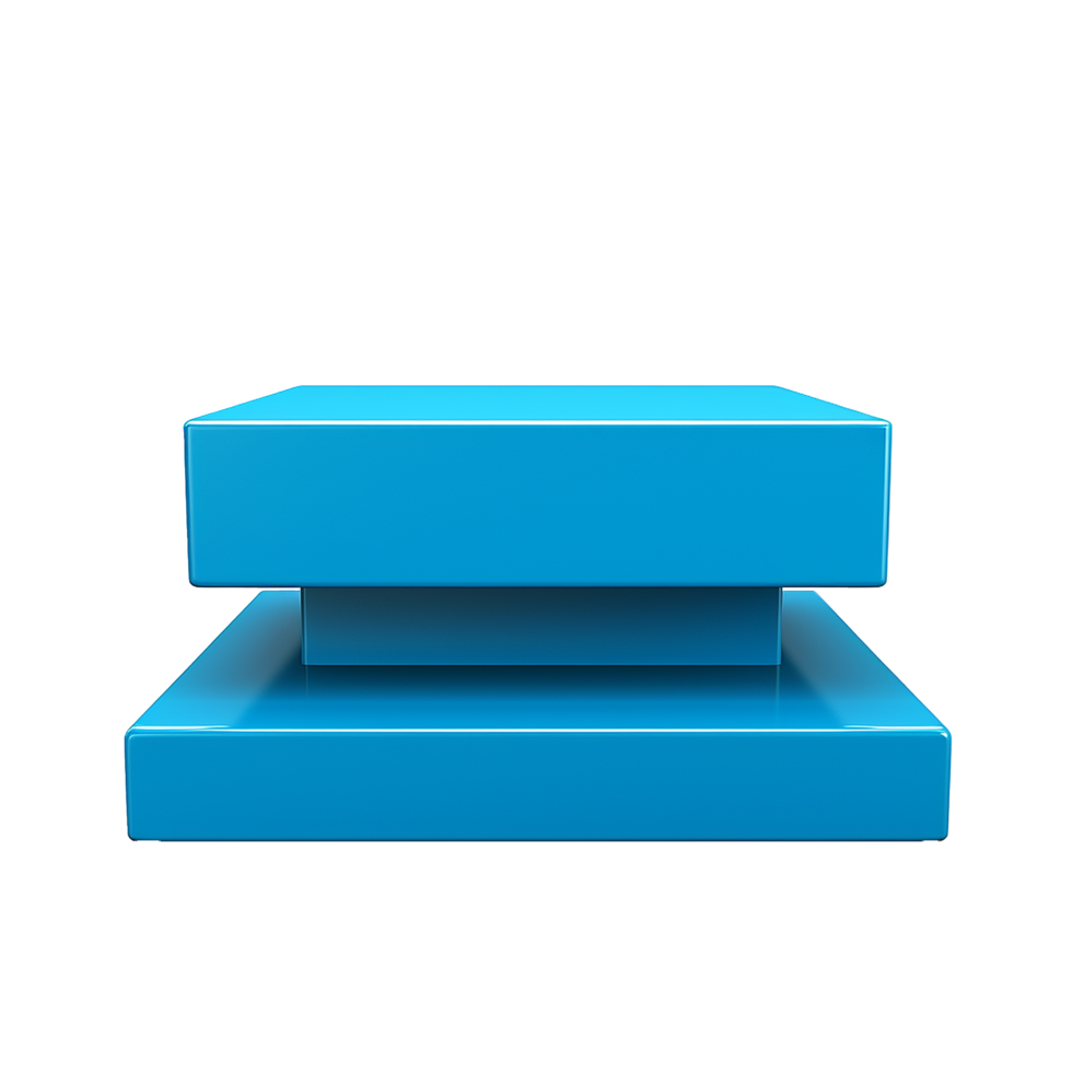 Abstract 3D Render of a TwoTiered Bright Blue Platform or Stand png