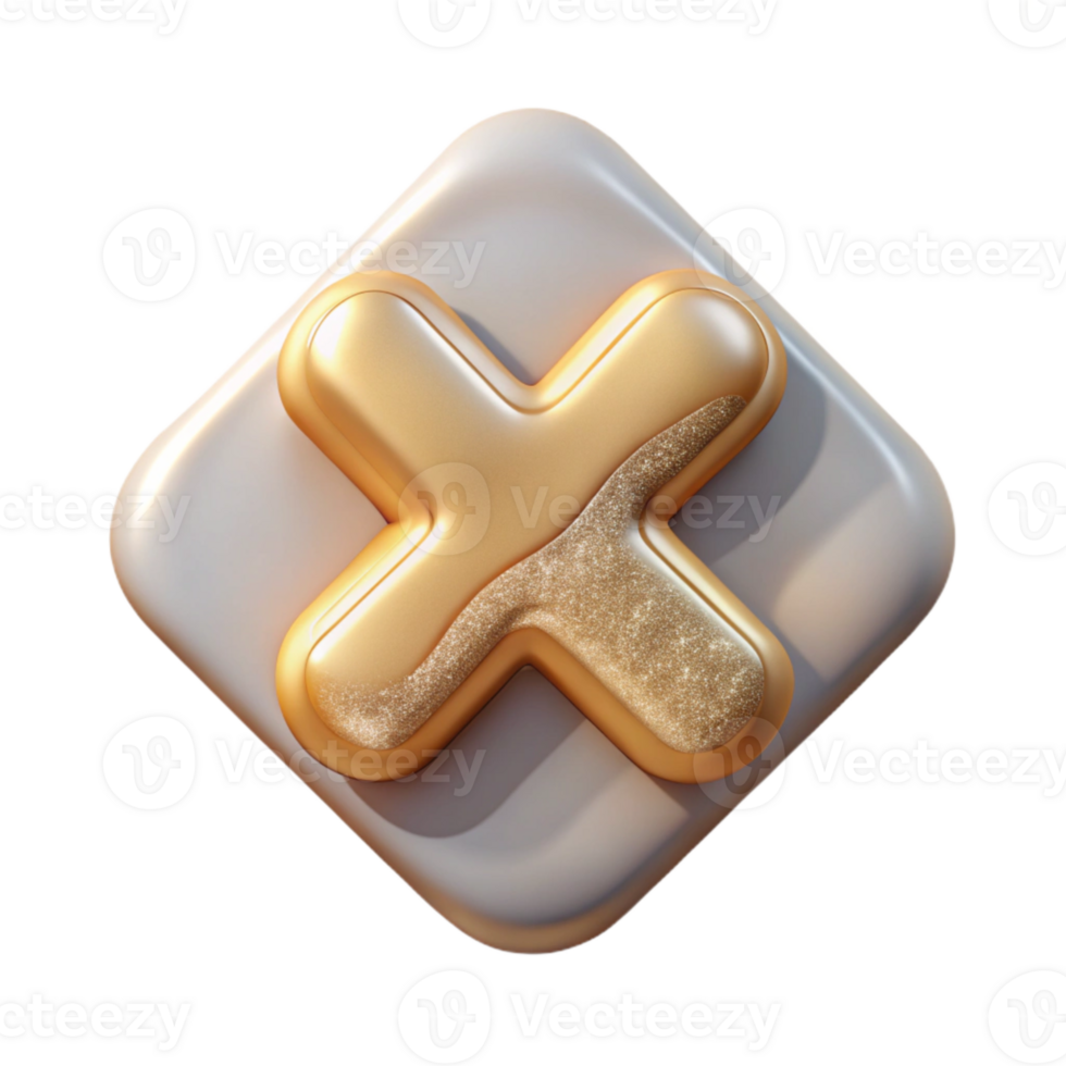 dramatic artistic Flat Design Close X Icon Isolated for User Interface high resolution png