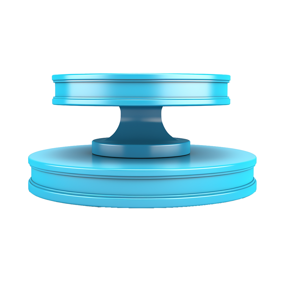 Abstract 3D Render of a Two Tiered Circular Pedestal Platform in Light Blue png