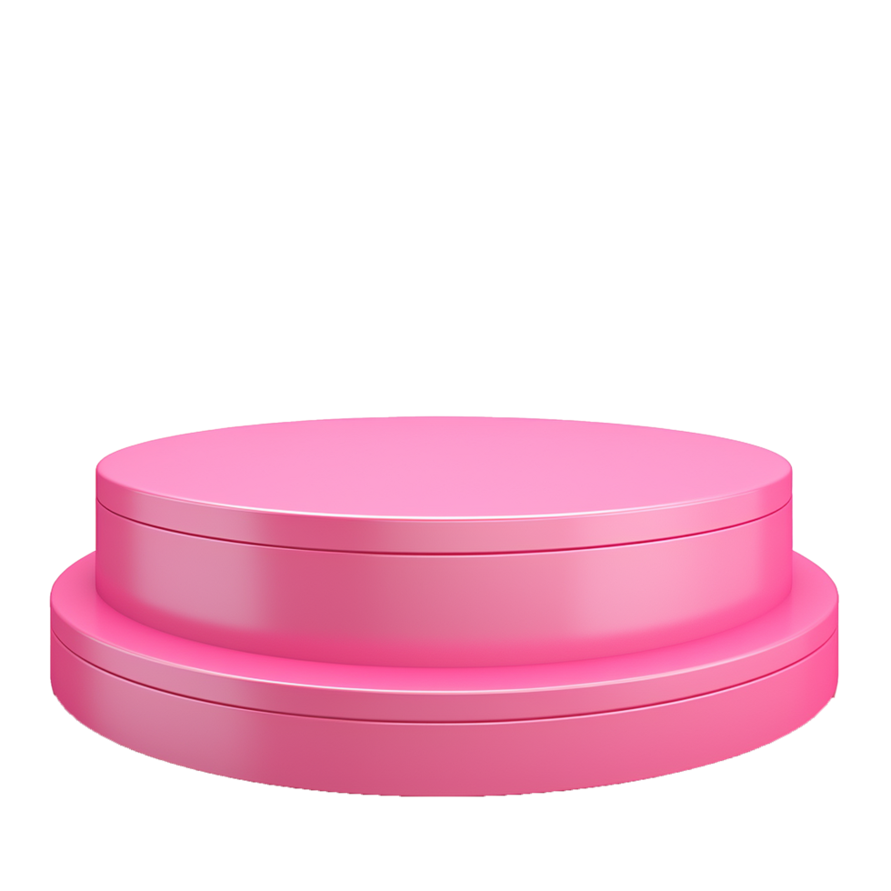 TwoTiered Round Pink Pedestal Display Stand for Product Presentation or Cosmetic Showcase png