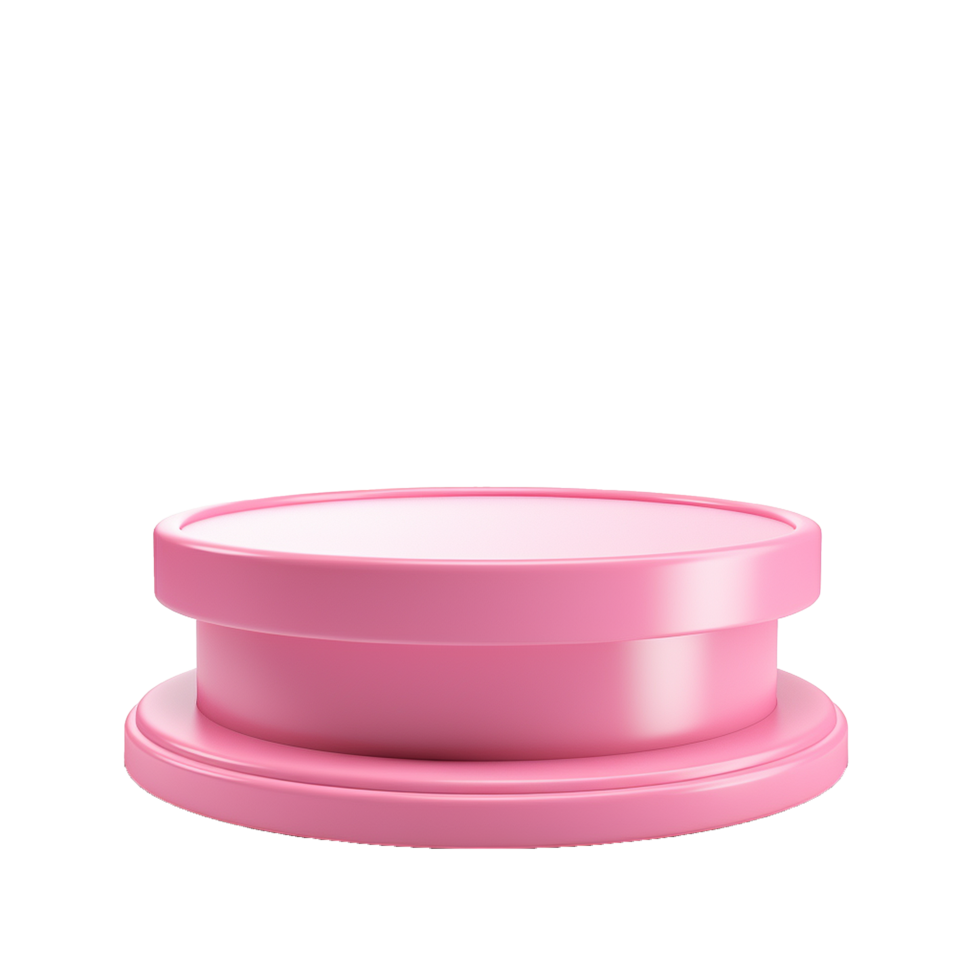 Pink cylindrical product display stand on a textured background png