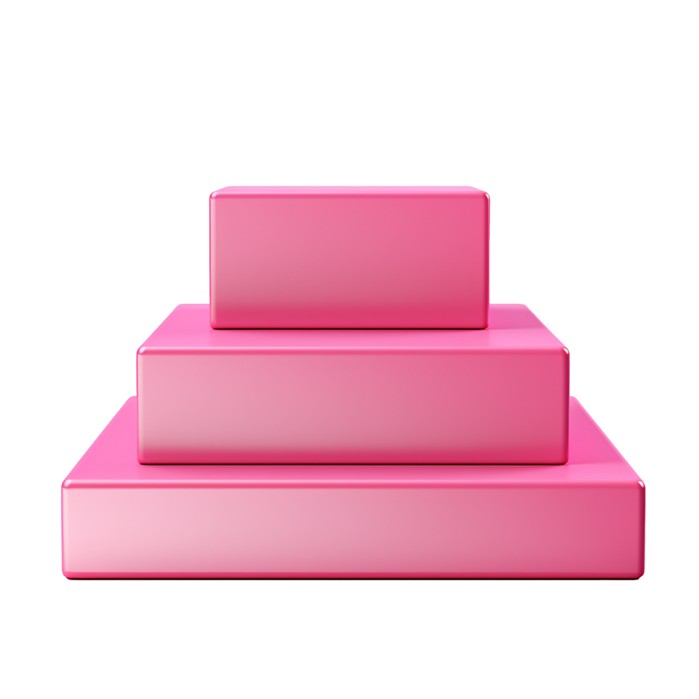 Three Dimensional Pink Stacked Platforms for Product Display and Presentation png