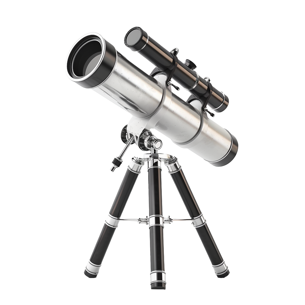 Sleek Modern Refracting Telescope on Tripod for Astronomical Observation png