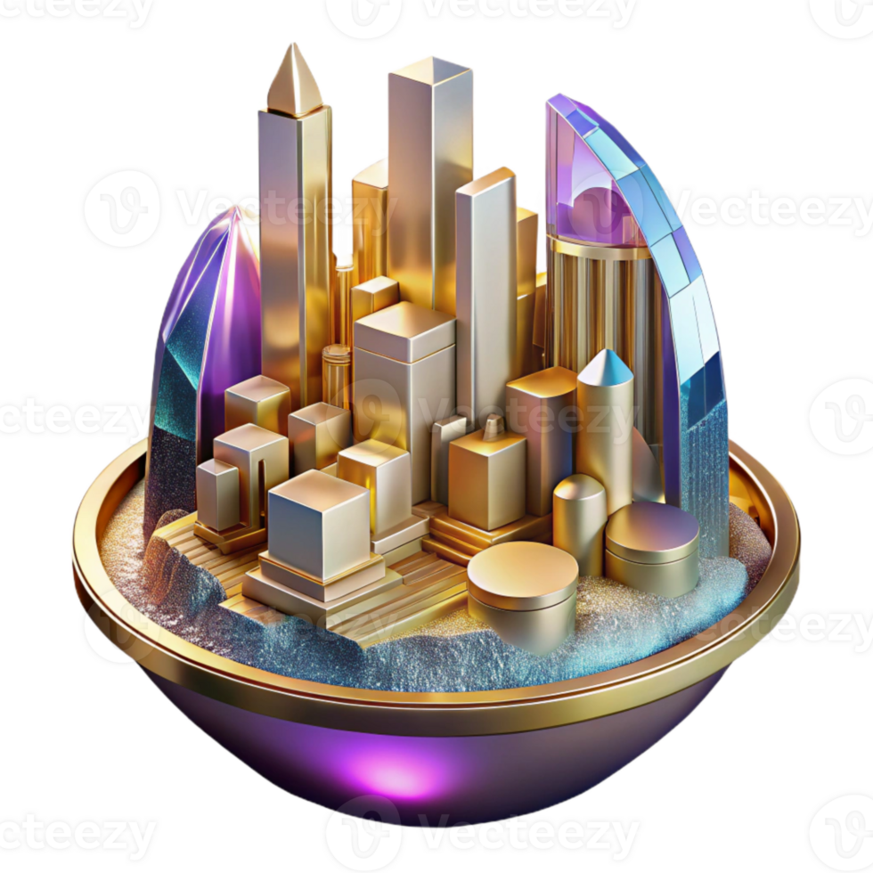 vibrant artistic Futuristic Vr Cityscape Transparent for Digital Art genuine png