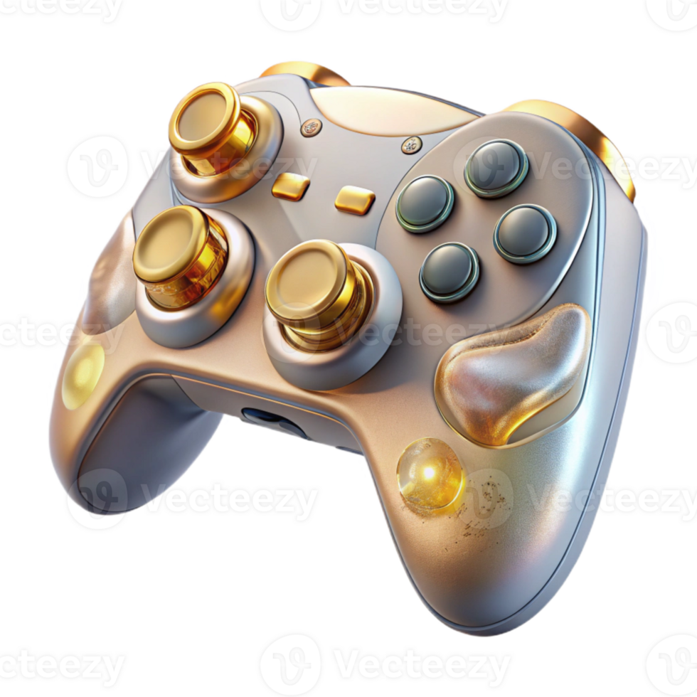 vibrant rustic Gaming Controller Joystick Buttons Closeup Transparent for Game Design professional png