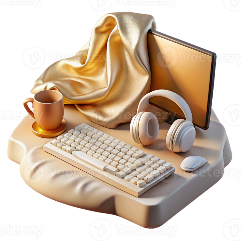 elegant modern Gaming Setup Keyboard Mouse Headset Cutout for Esports Streamers high quality png