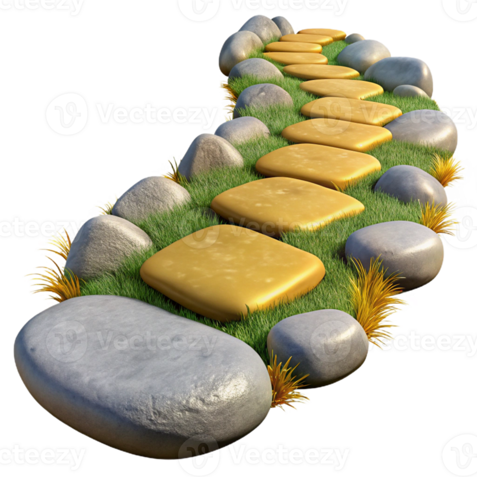 elegant abstract Garden Path Stones Cutout for Landscaping Projects png