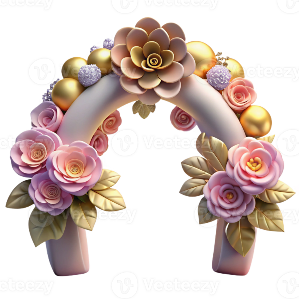 extraordinary modern Garden Wedding Flowers Blooming Arch Transparent for Outdoor Ceremony professional png