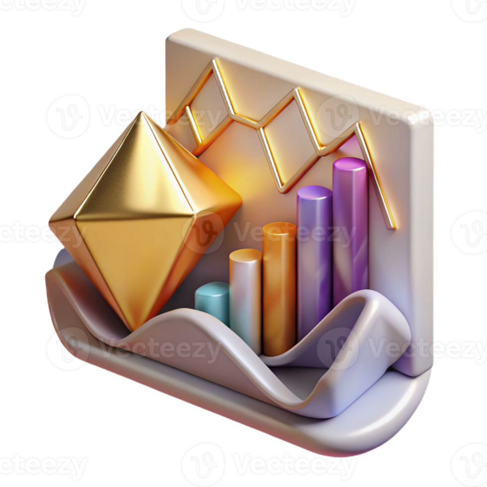impressive contemporary Geometric Data Chart Graph Isolated for Business Reports genuine png