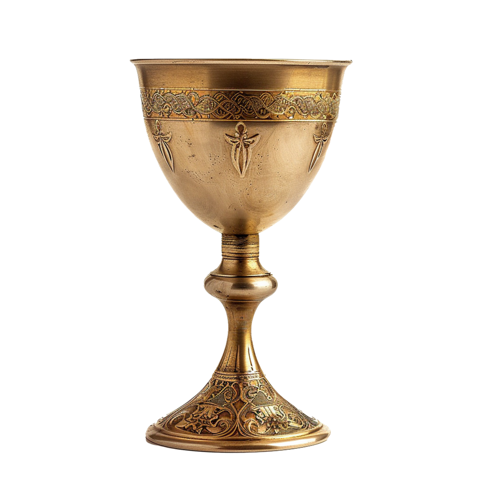 Ornate Gold Chalice Religious Ceremonial Cup Goblet Antique Vintage Vessel png
