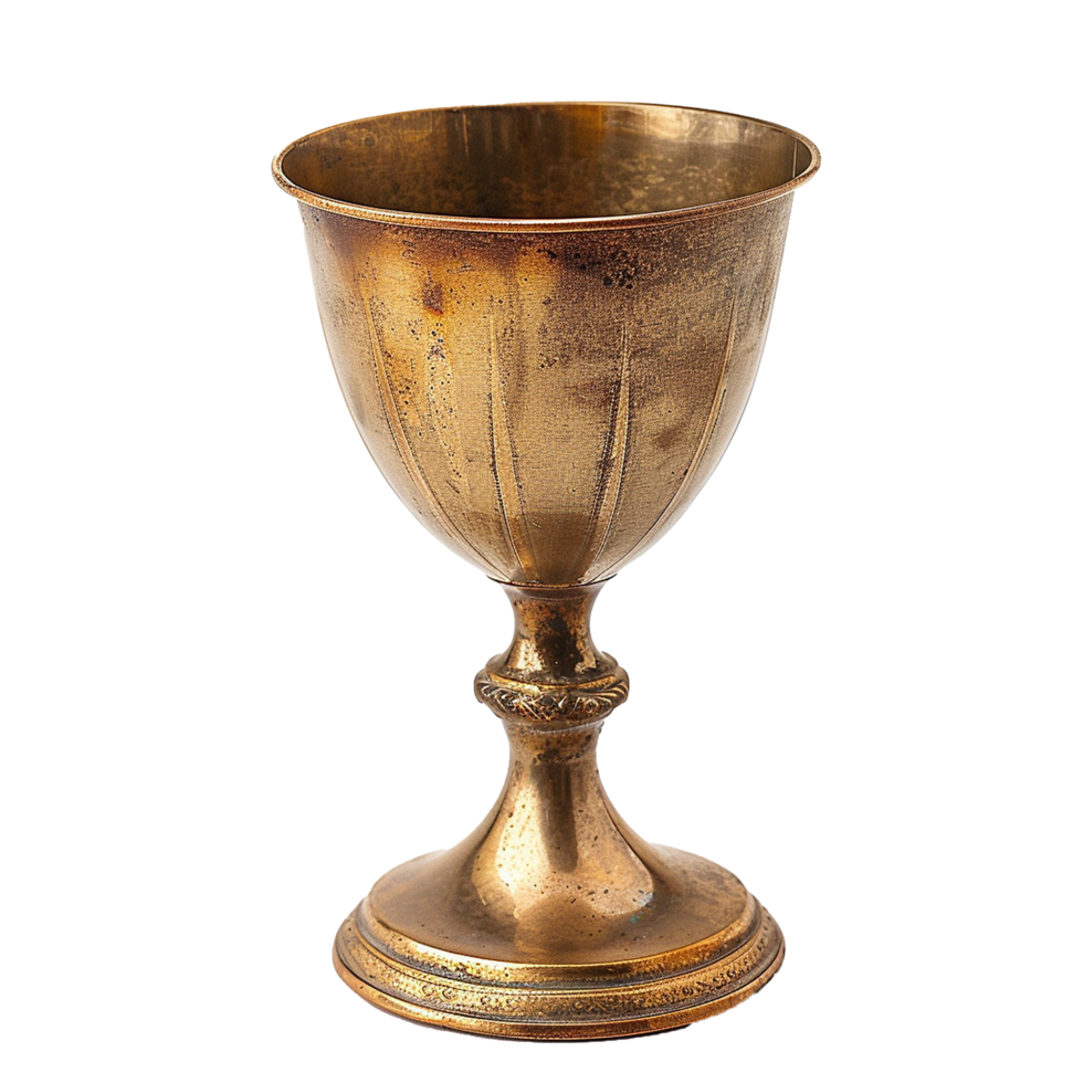 Antique Gold Metal Chalice Goblet Cup Vintage Decorative Ornate Vessel png