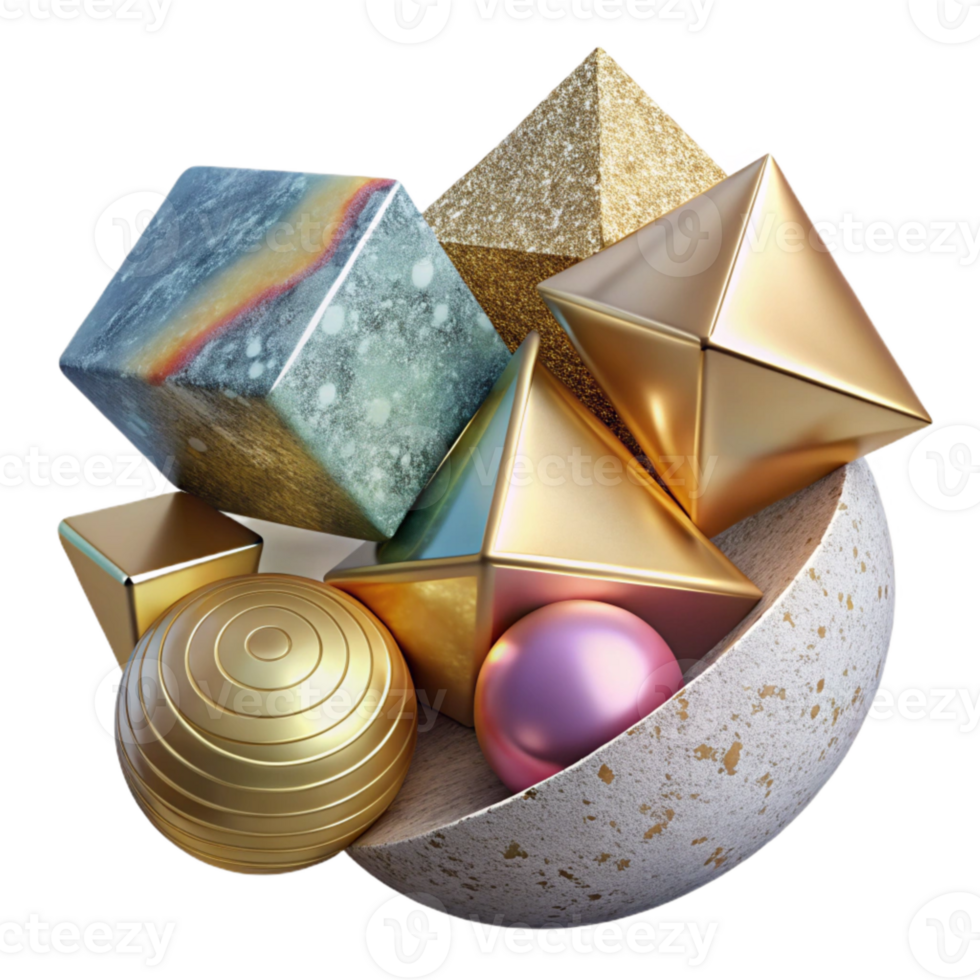 impressive creative Geometric Vr Shapes Isolated for Abstract Compositions high quality png