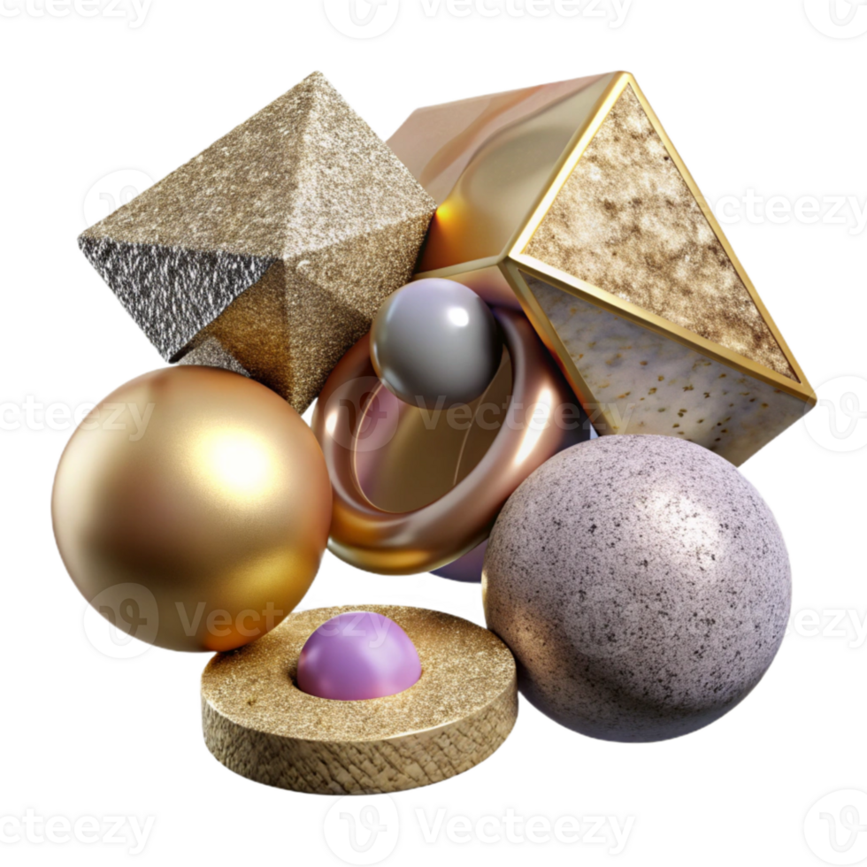 serene artistic Geometric Vr Shapes Isolated for Abstract Compositions authentic png