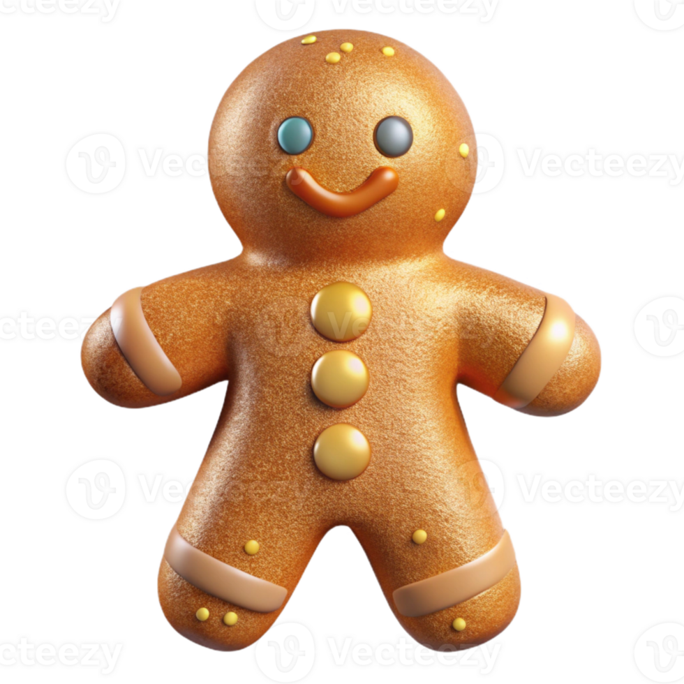 dramatic traditional Gingerbread Man Transparent Holiday Baking high resolution png