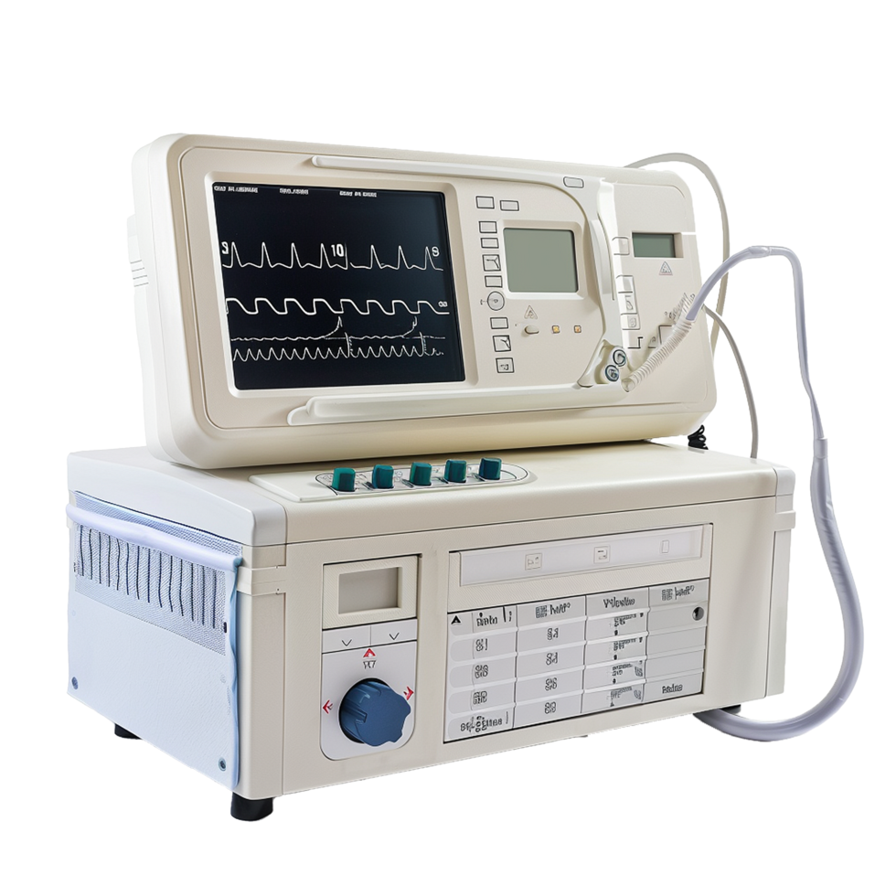 Advanced Medical Equipment MultiFunction Patient Monitoring System with ECG and Vital Signs Display png