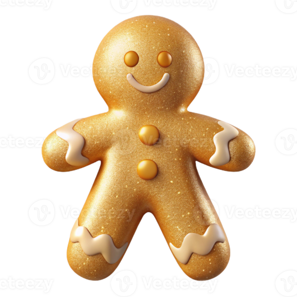 serene artistic Gingerbread Man Transparent Holiday Baking authentic png
