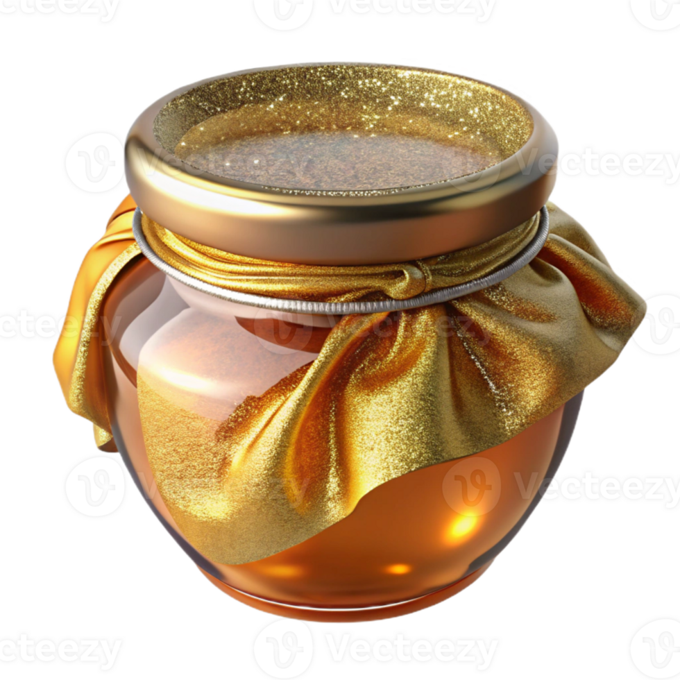 dramatic rustic Glass Jar with Honey Dipper Cutout Food Photography Asset exclusive png