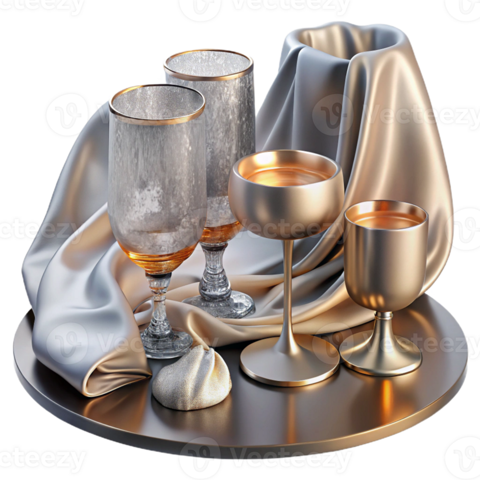 dramatic minimalist Glassware Set Transparent for Table Setting Design detailed png