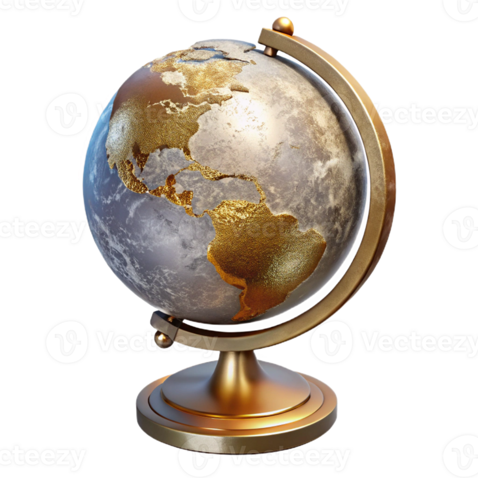 beautiful rustic Globe with Stand Geography Cutout for World Studies png