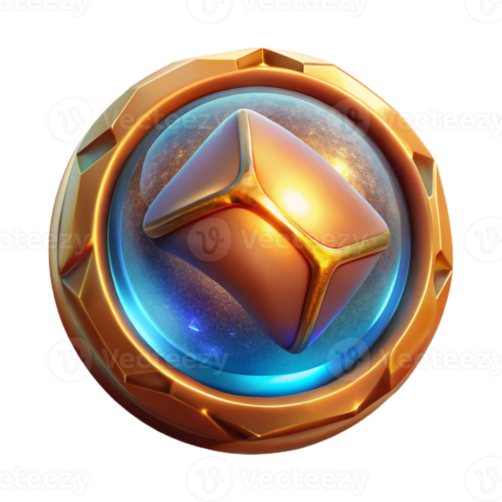 elegant classic Glowing User Interface Element Isolated for Game Hud professional png
