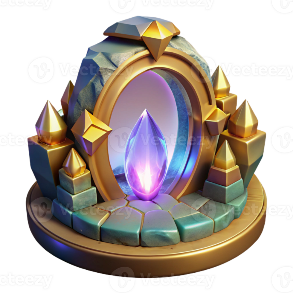 elegant minimalist Glowing Vr Portal Transparent for Fantasy Game Art professional png