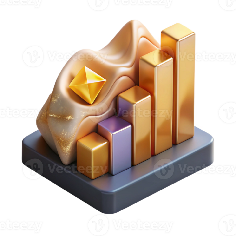 beautiful rustic Graph Chart Data Visualization Isolated for Business Studies professional png