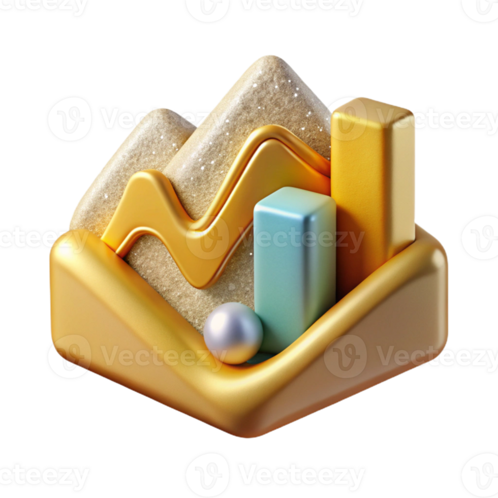 vibrant rustic Graph Icon Isolated for Data Visualization high resolution png