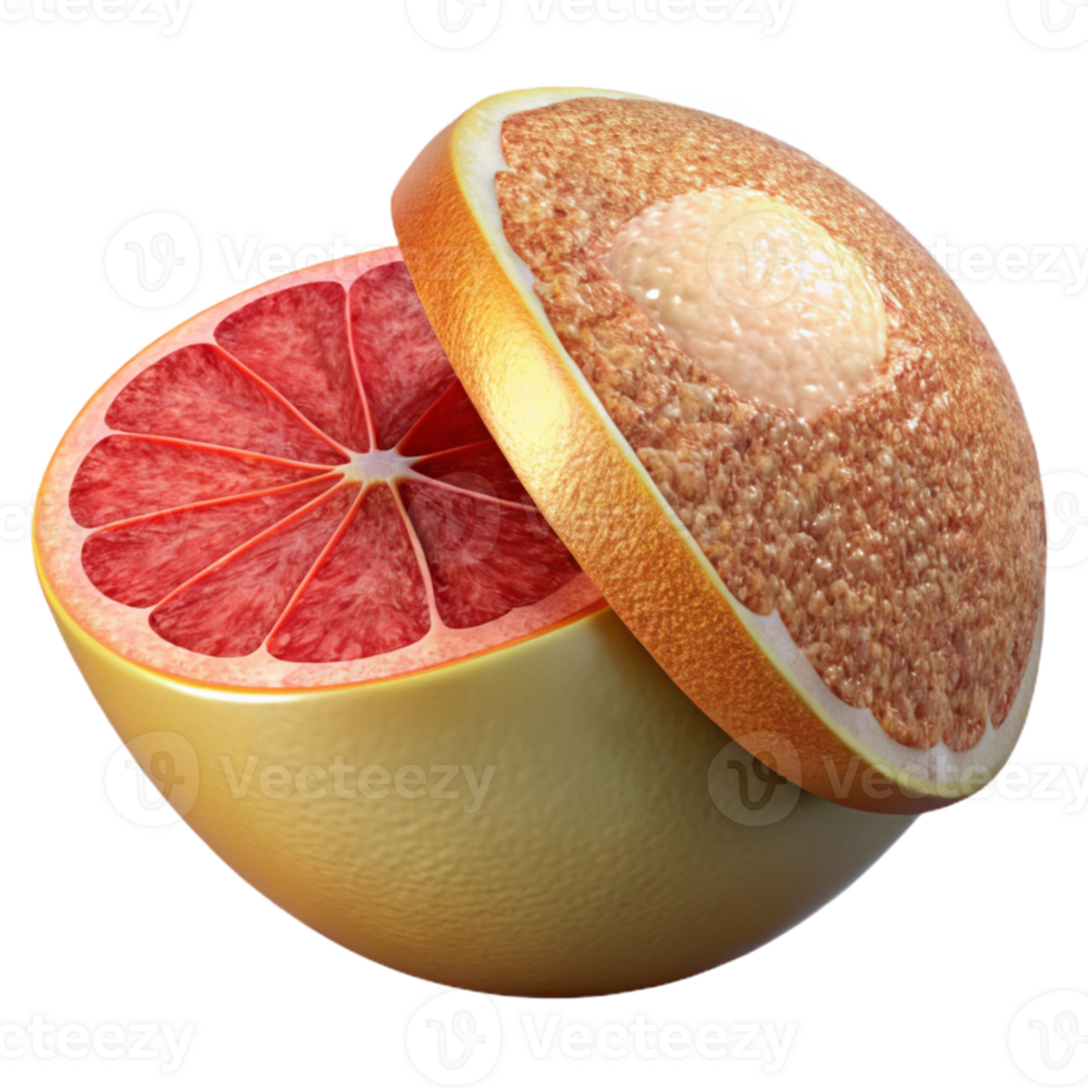 impressive rustic Grapefruit Half with Segments Isolated for Breakfast Menus high quality png