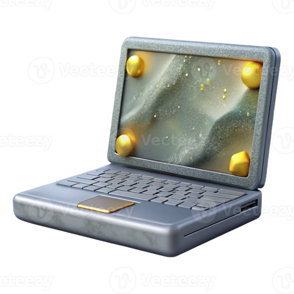 impressive contemporary Gray Laptop Technology Device Isolated for Electronics Store authentic png