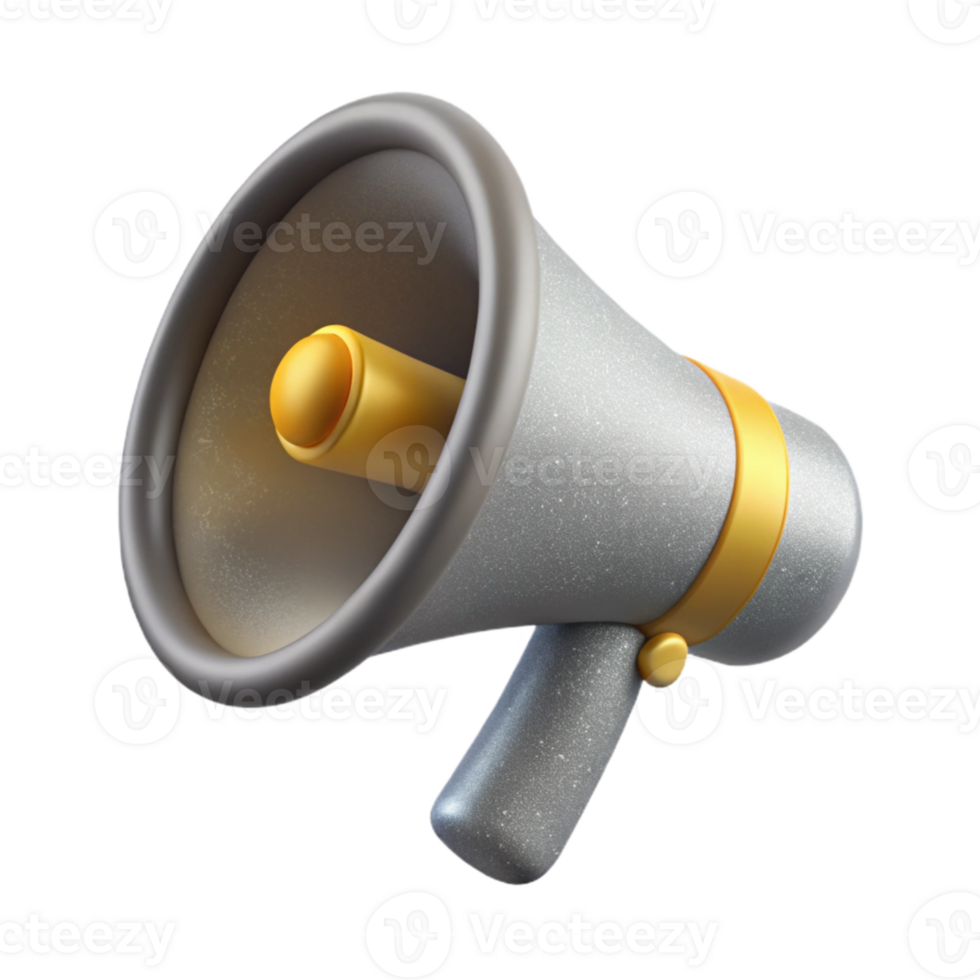 stunning classic Gray Megaphone Announcement Isolated for Promotions detailed png